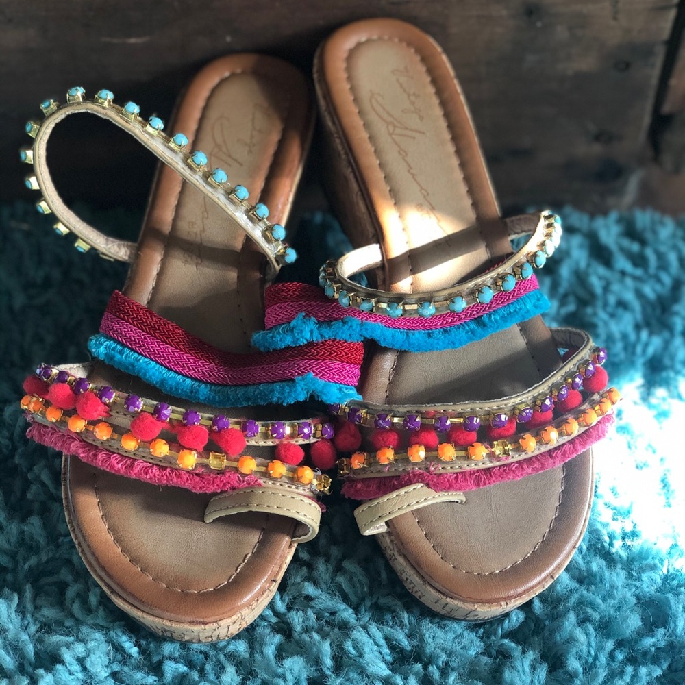 Naughty monkey jeweled wedge sandals